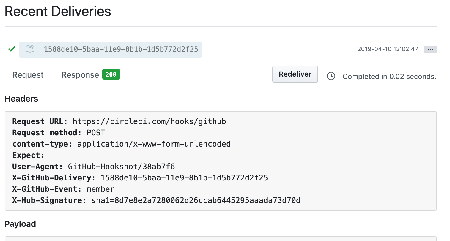 How to view your GitHub webhook deliveries – CircleCI Support Center